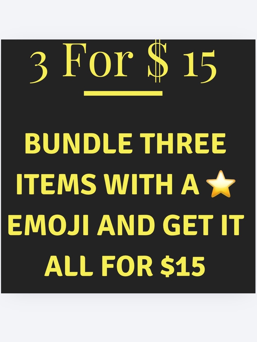 ⭐️⭐️⭐️ 3For $15 ⭐️⭐️⭐️